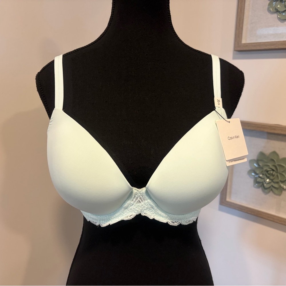 Calvin Klein Pale Green Convertible Lace Band Lift Demi Bra NWT!